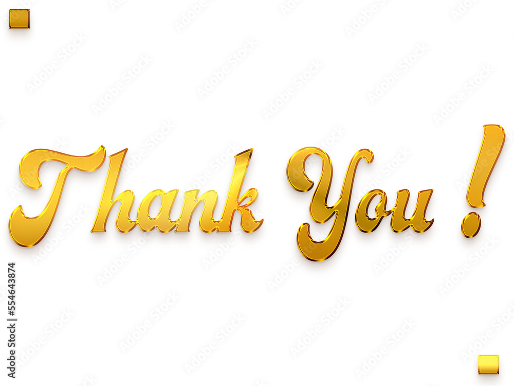 Thank You ! Transparent PNG Golden Bold Text Stock Illustration | Adobe ...