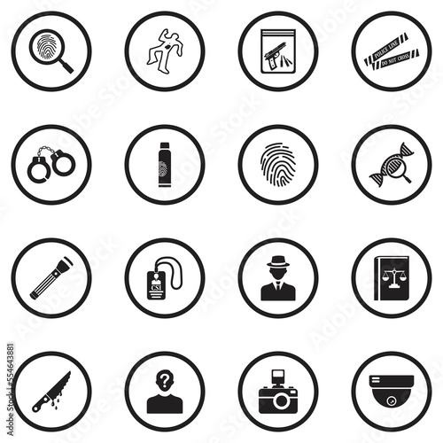 Obraz na plátně Crime Investigation Icons
