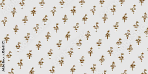  Vector seamless beautiful pattern flower and leaves flat background