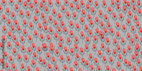  Vector seamless beautiful pattern flower and leaves flat background