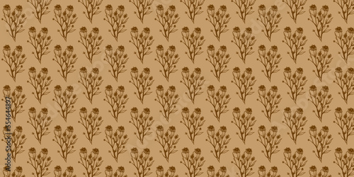  Vector seamless beautiful pattern flower and leaves flat background