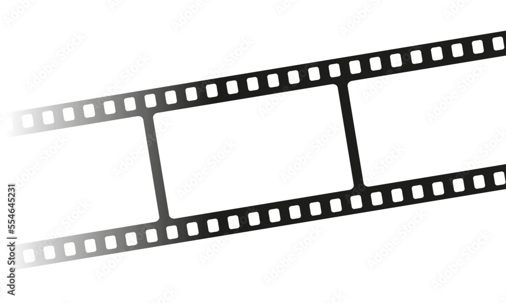Cinema tape vector icon. Black film strip. Roll with old film tape. Vector 10 Eps.