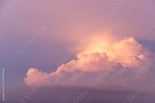 Purple cloudy sky after sunset