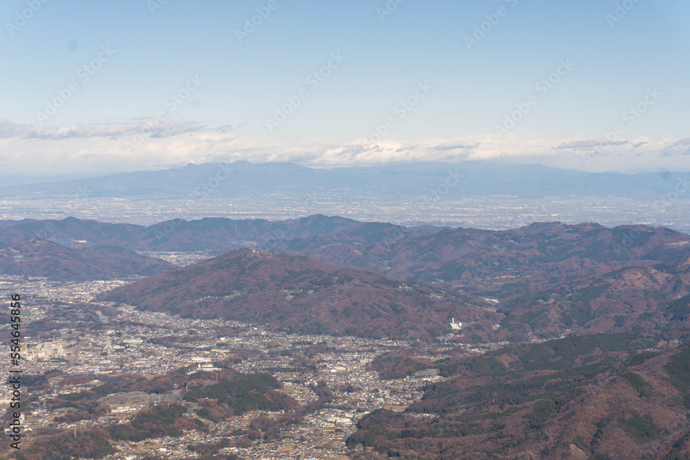 Chichibu landscape from the top of mountain Buko,.