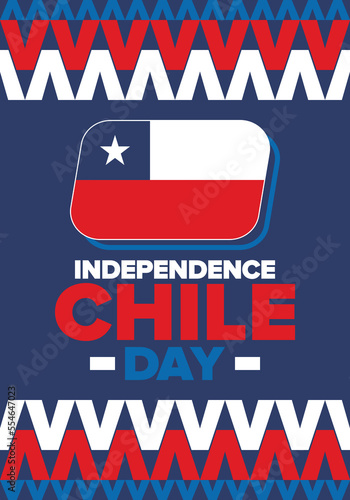 Wallpaper Mural Chile Independence Day. Happy national holiday Fiestas Patrias. Freedom day. Celebrate annual in September 18. Chile flag. Patriotic chilean design. Poster, card, banner, template, background. Vector Torontodigital.ca