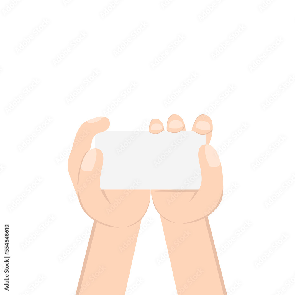 right hand holding white blank name business card right hand holding white blank name business card
