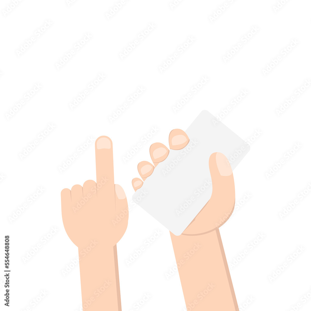 right hand holding white blank name business card right hand holding white blank name business card