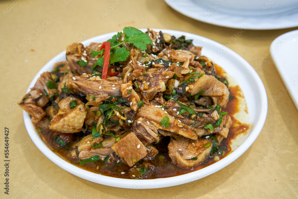 A delicious Chinese dish, duck with lemon