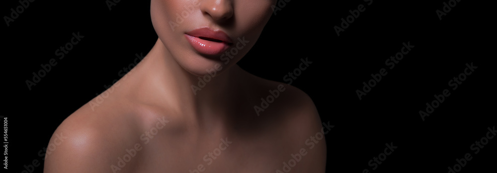 Beauty concept. Noname portrait. Beautiful face with luxury makeup. Fashion and style beauty concept Beauty concept. Noname portrait. Beautiful face with luxury makeup. Fashion and style beauty concept