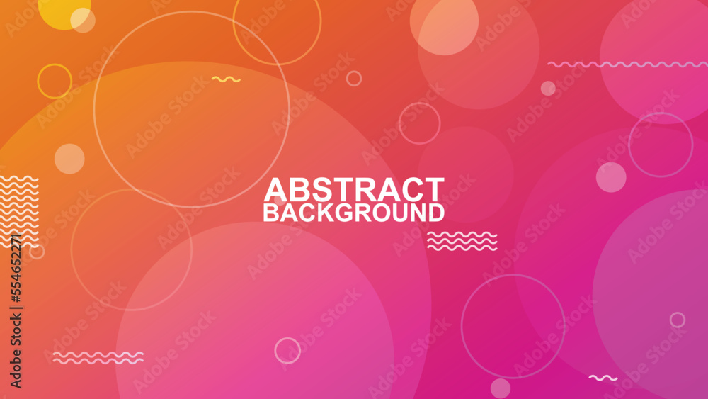 orange and pink gradient color abstract modern geometric circle and wave shape background vector illustrations EPS10