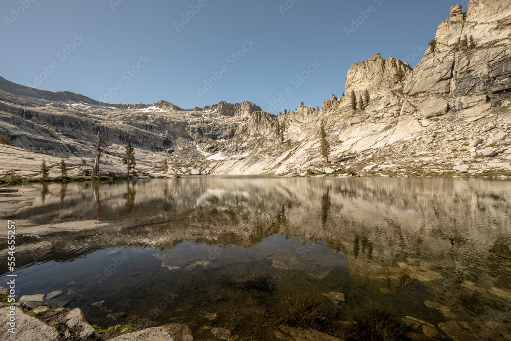 Mountains Reflect in the Shallow Waters of Pear Lake