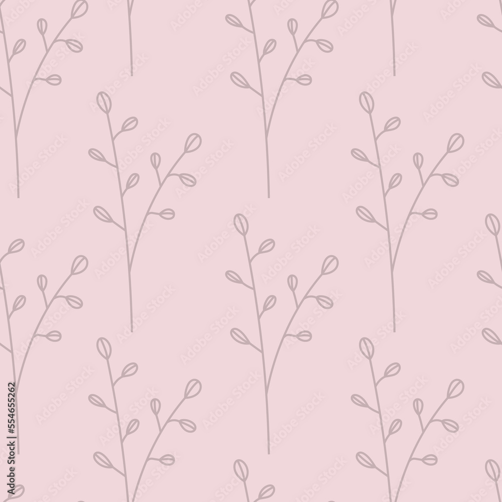 Simple floral seamless pastel colored pattern. Pretty floral background