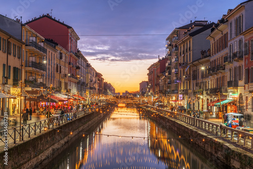 Naviglio Canal  Milan  Lombardy  Italy