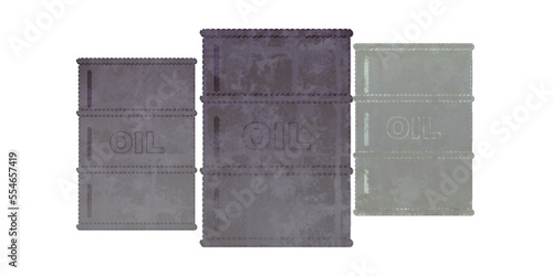 illustrazione con barili di petrolio e texture su sfondo trasparente photo