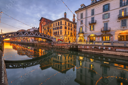 Naviglio Canal, Milan, Lombardy, Italy photo