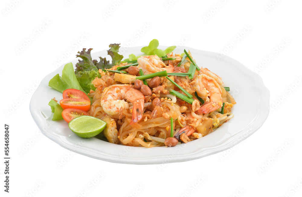 Thai style noodles or padthai ,Delicious food   on transparent png