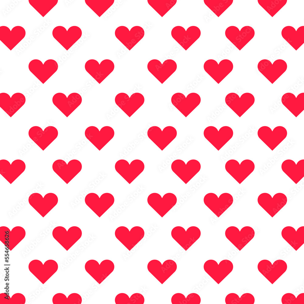 St Valentine's holiday. Red hearts. Relationship, emotion, passion, love. Seamless pattern, texture, paper, packaging design.
