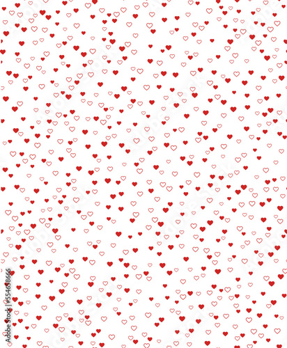 Small red heart background pattern. Valentine love heart shape pattern. Seamless Vector pattern