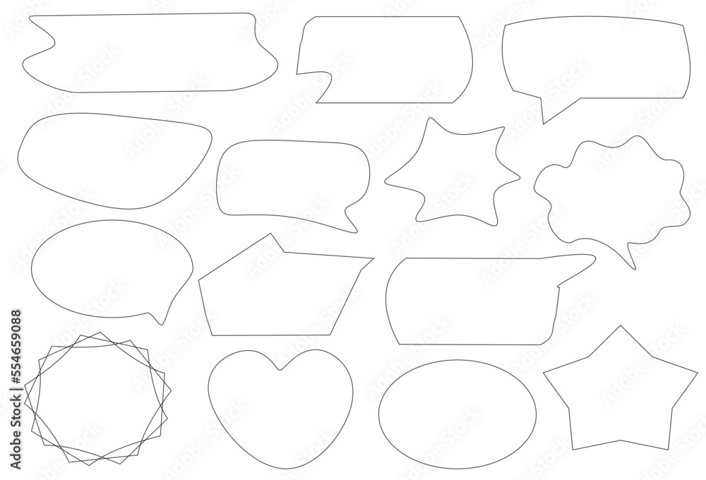 Set of chatting box, message box outline vector illustration design.