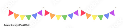 Rainbow pennant garland bunting divider simple vector illustration clipart