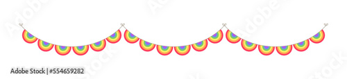 Rainbow scalloped garland bunting divider simple vector illustration clipart
