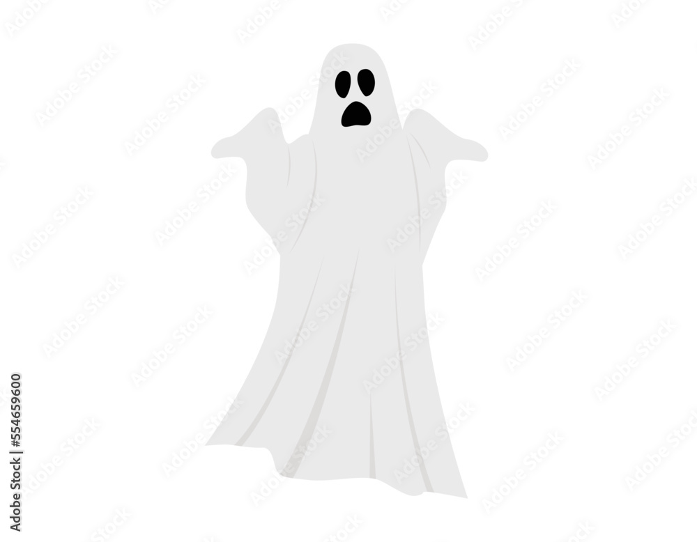 Ghost isolated on white, Halloween symbol, vector illustration Ghost isolated on white, Halloween symbol, vector illustration