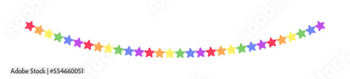 Rainbow stars pride month garland bunting divider simple vector illustration clipart