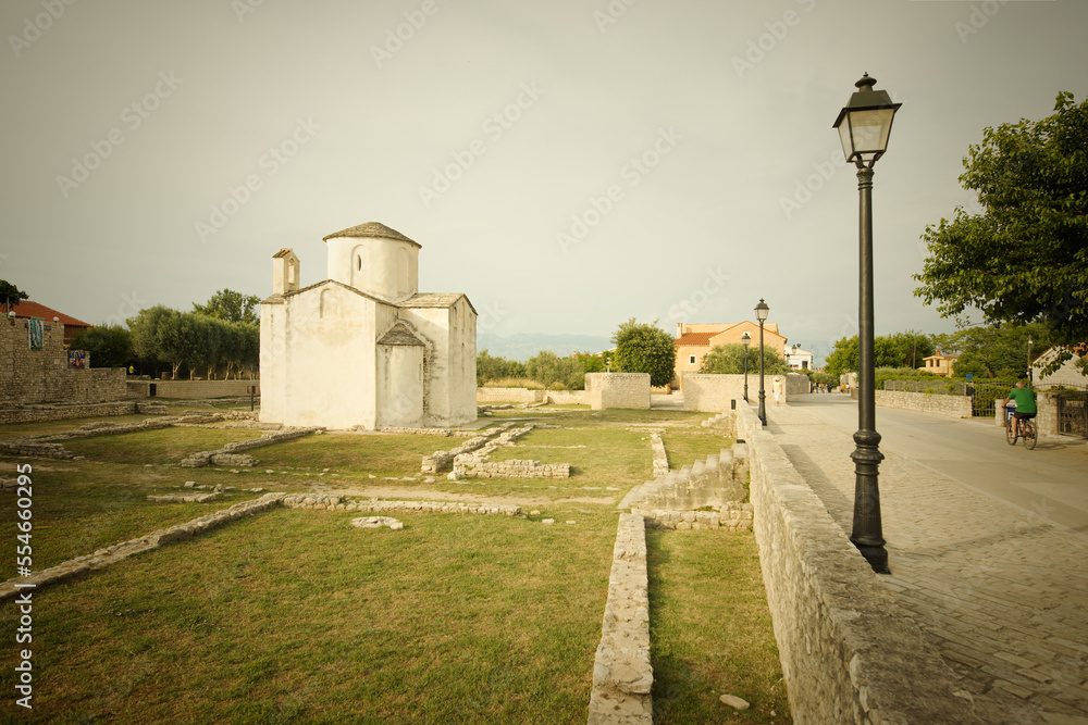 Croatian village Nin in middle of summer during June day time