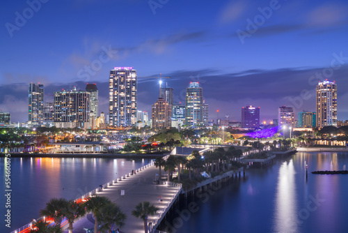 St. Pete  Florida  USA Downtown City Skyline from the Pier