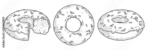 Donuts food elements colorful set