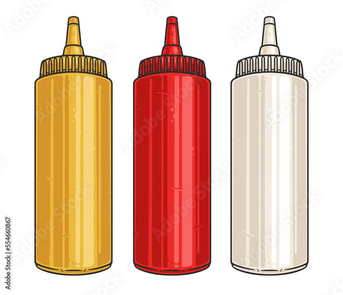 Sauce containers colorful sticker set