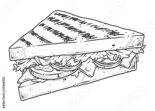 Lunch sandwich colorful label detailed