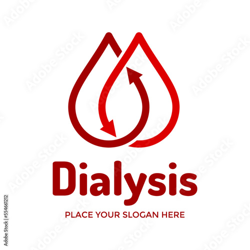 Dialysis or blood circulation vector logo template. This design use organ symbol. Suitable for health.