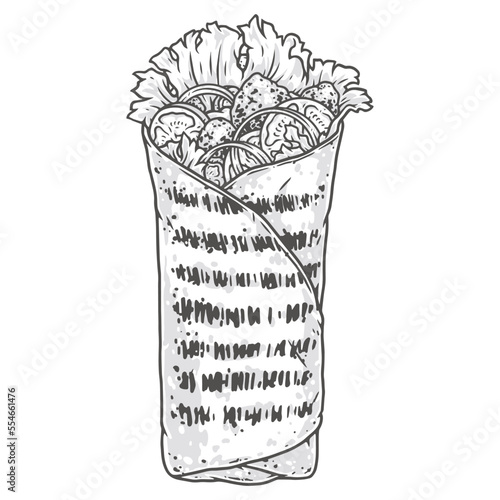 Sandwich kebab sticker colorful detailed