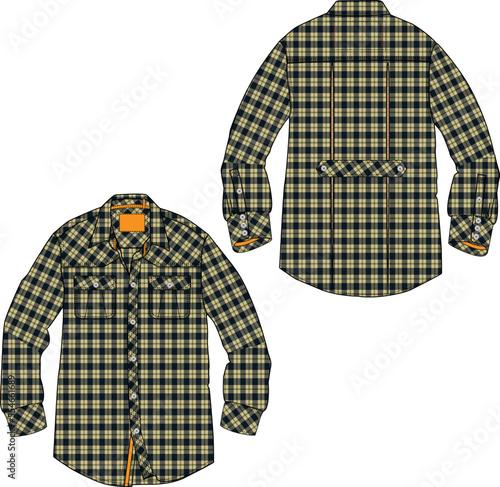 MEN AND BOYS WEAR SHIRT FRONT AND BACK VECTOR