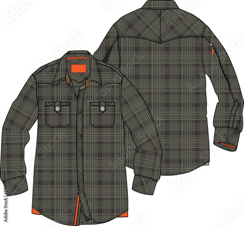 MEN AND BOYS WEAR SHIRT FRONT AND BACK VECTOR
