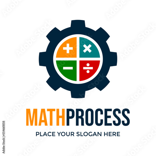 Math process or industrial math vector logo template. This design can be use for education, business, factory.