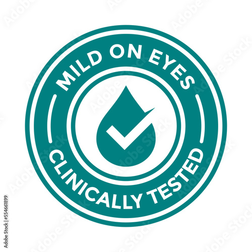 Mild on eyes clinically tested vector badge. This design use for soap product or other.