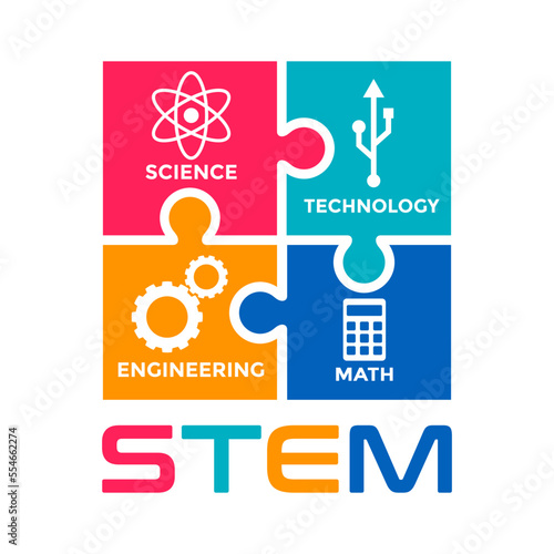 STEM vector icon template. This design use modern and puzzle style.