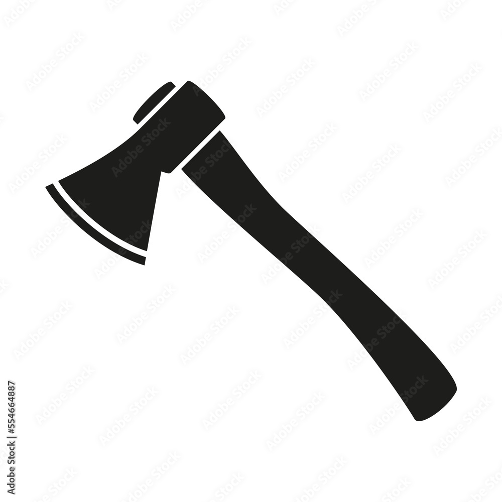 Axe vector icon. Black silhouette ax on white background. Axe vector icon. Black silhouette ax on white background.