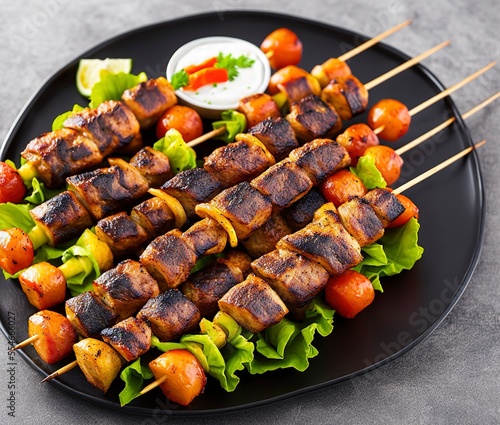 grilled meat kebab, turkish Shish kebab