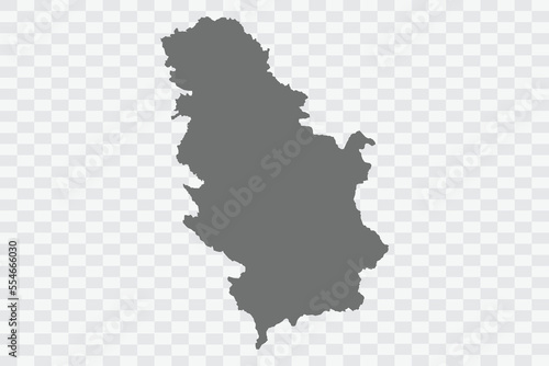 Serbia Map grey Color on White no demarcation line Background Png