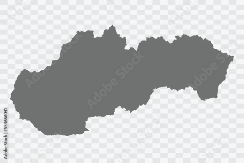 Slovakia Map grey Color on White no demarcation line Background Png