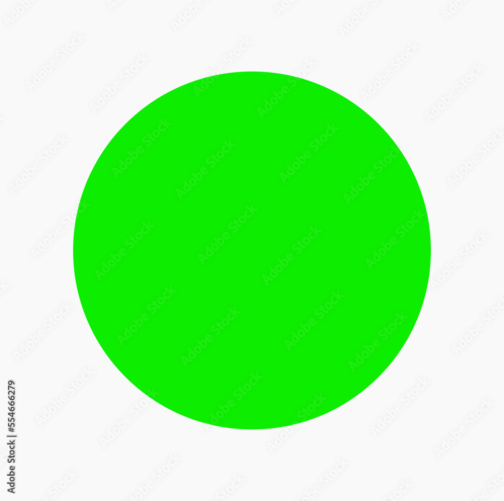 Green fluorescent dot on white background. green big dot.