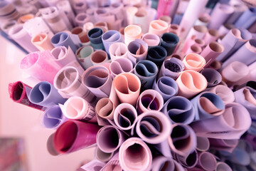 Background of assorted colored wrapping paper set