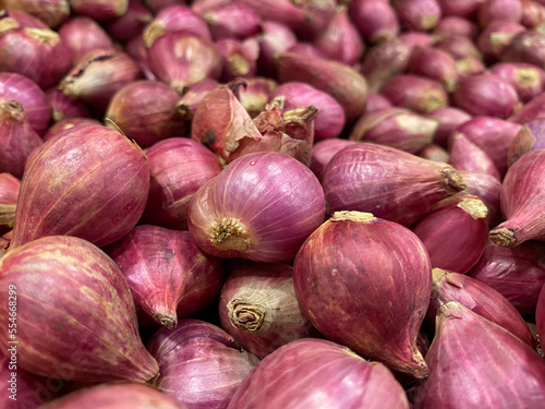 close up red onion background. fresh red onion often used in asian food