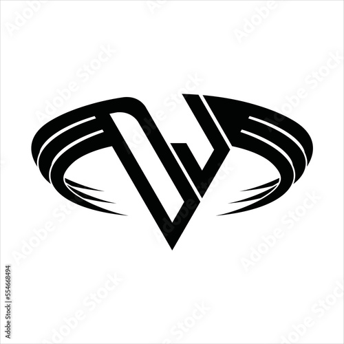DJ Logo letter monogram with triangle slice