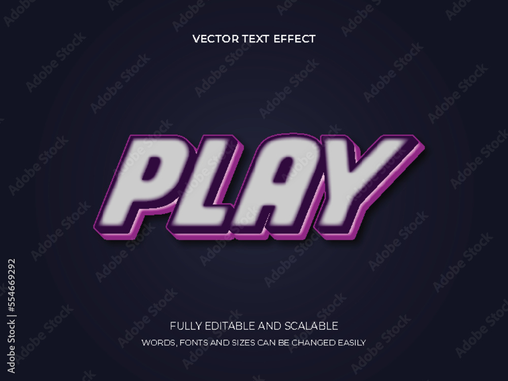 Play valentine text effect theme on background editable vector
