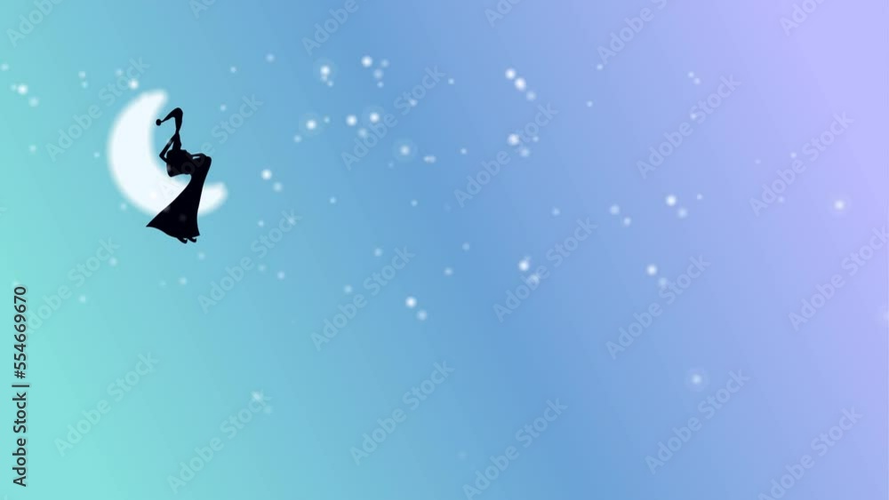 cartoon girl sitting on moon, snow particles 2d animation background, cartoon girl sitting on moon, snow particles 2d animation background,