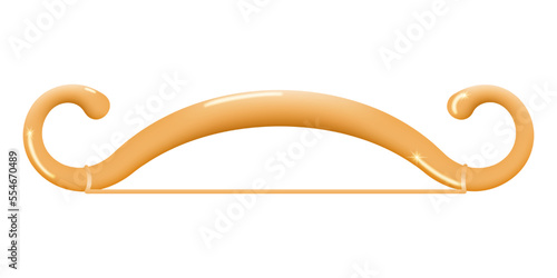 A weapon for shooting arrows. Curved shaft with a stretched bowstring. Mechanism for drawing and releasing the string. Vector illustration.